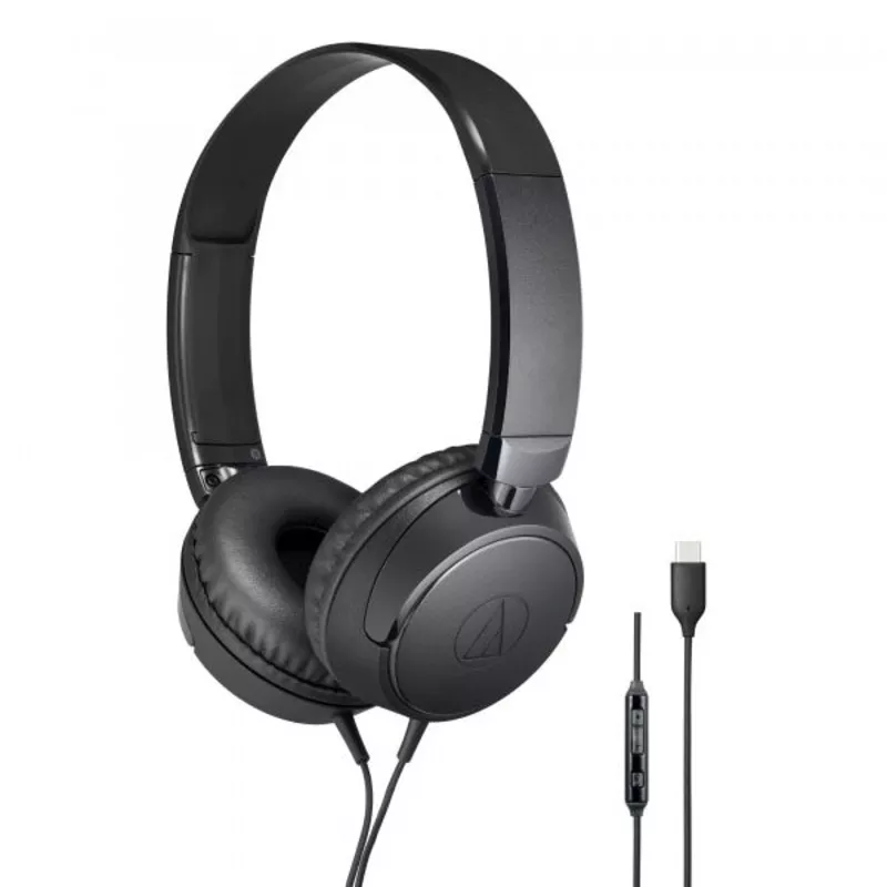 Audio-Technica ATH-S120C On-Ear Headphones with USB-C - Black