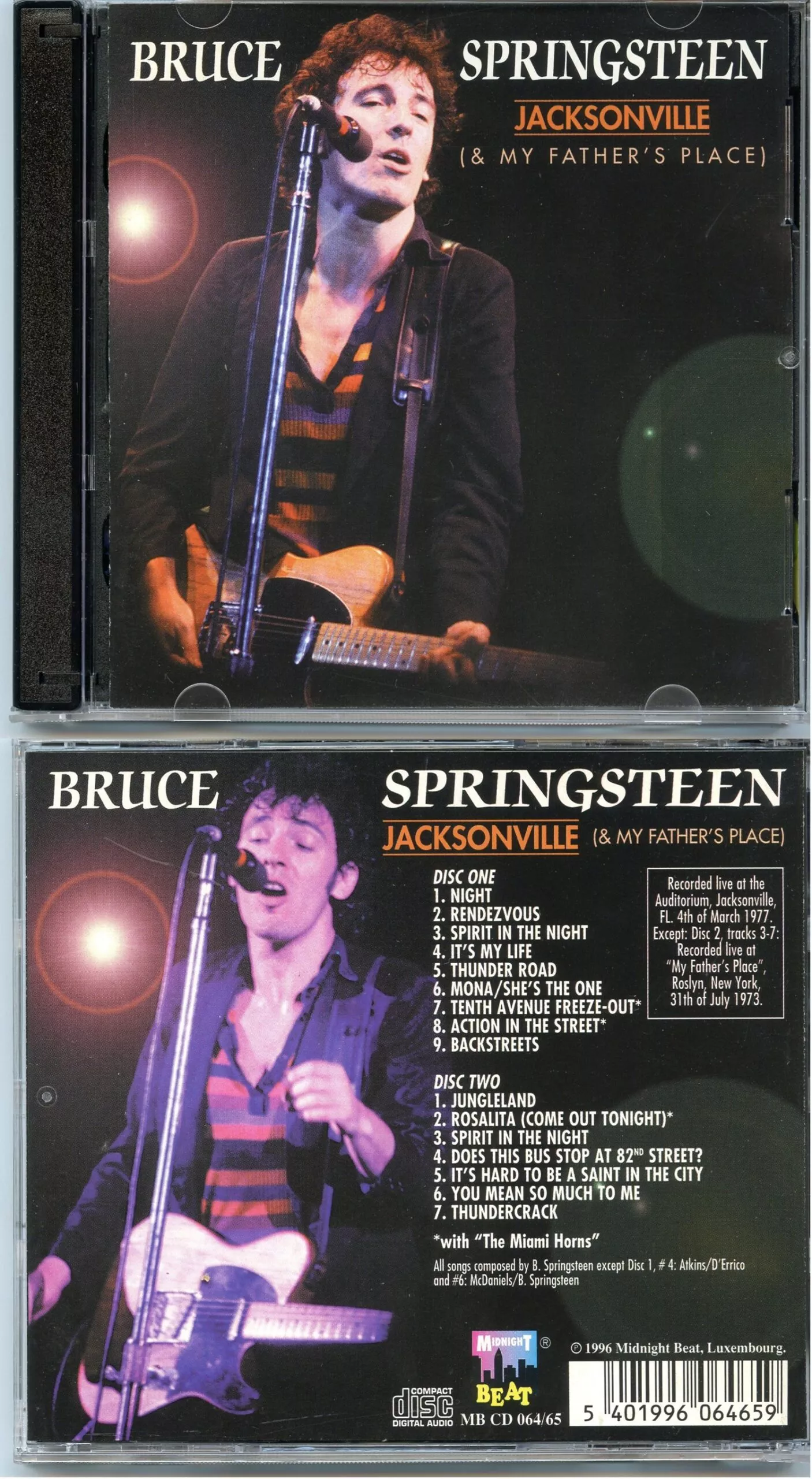 Bruce Springsteen – Jacksonville ( And My Father’s Place ) ( 2 CD ) ( Midnight Beat ) ( Jacksonville, FL, March 4th, 1977 plus bonustracks )