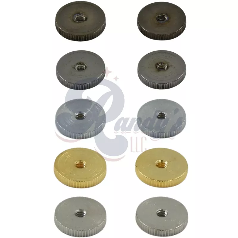 (Contemporary Series) ABR-1 Bridge Post Thumbwheels (Fine Knurl) - Fits Gibson Black Chrome/Cosmo Black