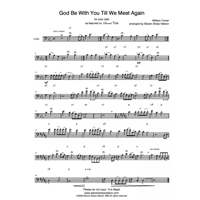 "God Be With You Till We Meet Again" - Sheet Music Single (PDF DOWNLOAD ONLY) (Copy)