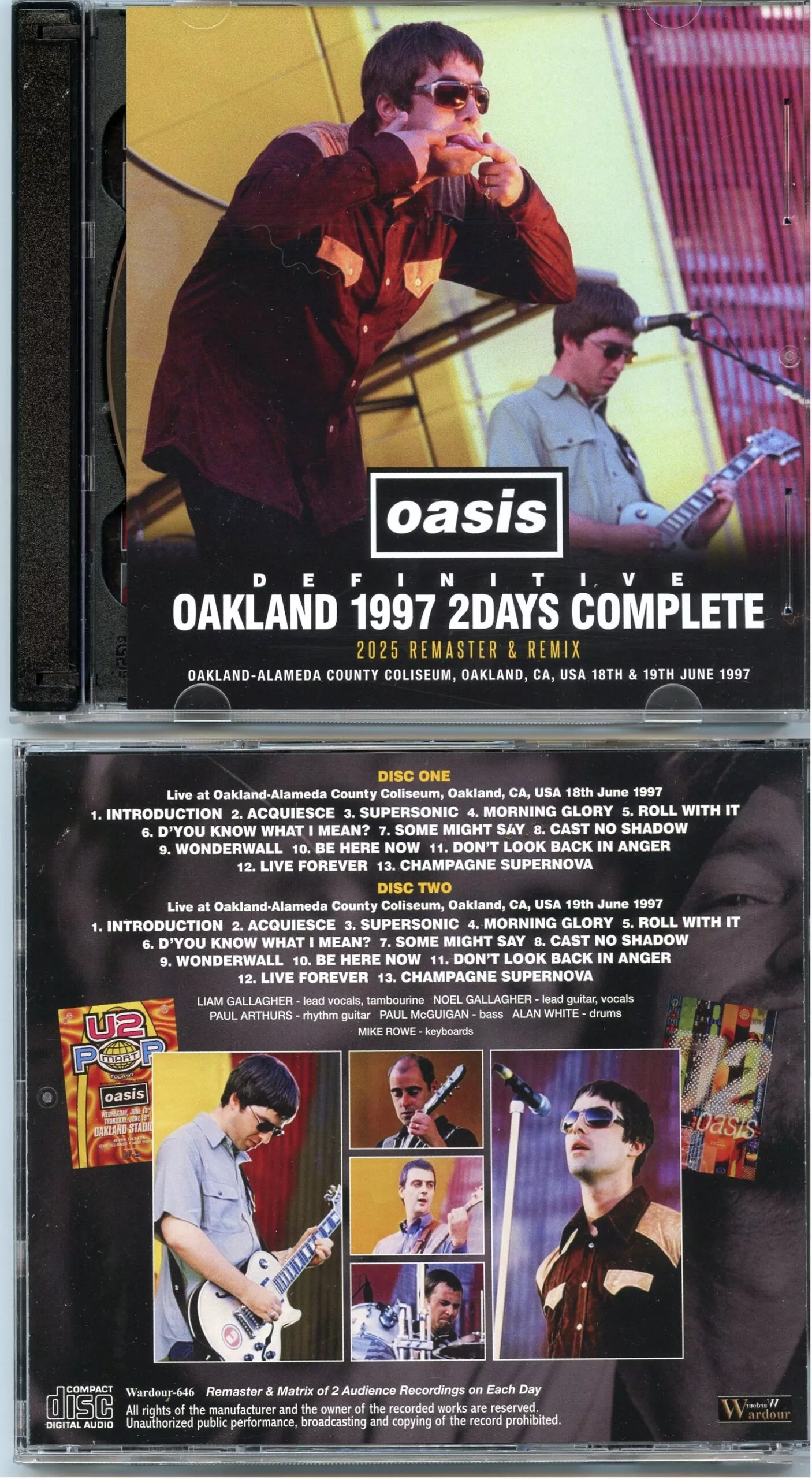 OASIS – Definitive Oakland 1997 Two Days Complete( 2 CD ) ( WARDOUR ) ( Oakland Alameda County Coliseum, CA, USA, June 18th and 19th, 1997 )