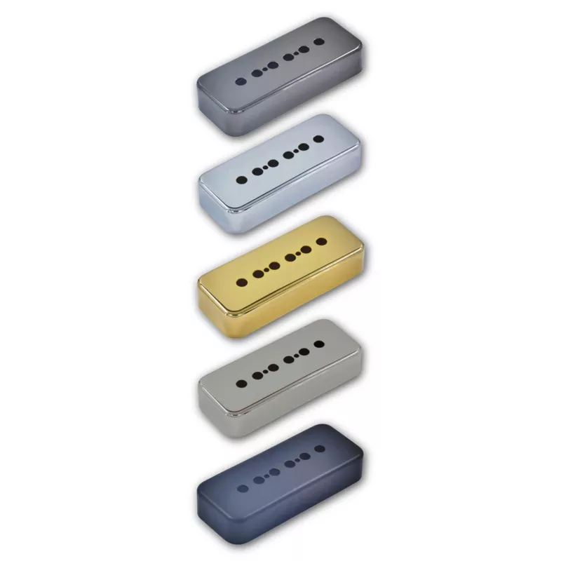 (Vintage Series) P-90 Soapbar Pickup Cover (49.2mm) - Fits Gibson Black Chrome/Cosmo Black