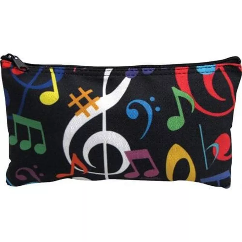 Zipper Pouch - Multi Color Music Notes Design