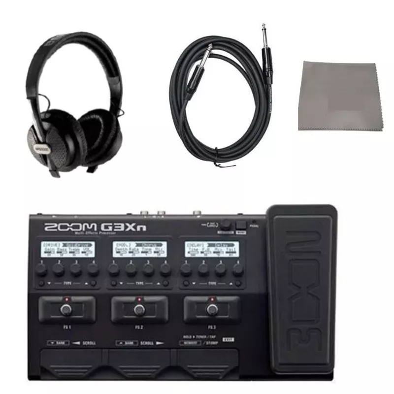 ZOOM G3XN Multi Effects Processor Expression Pedal With Headphone, Guitar Cable And Polishing Cloth
